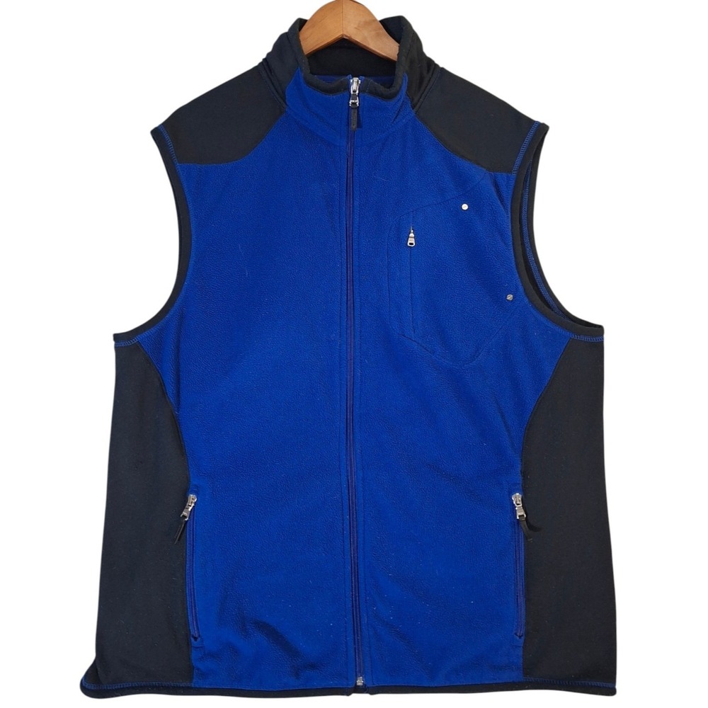 RLX Ralph Lauren Fleece Vest Mens XL Blue Performance Full Zip Logo